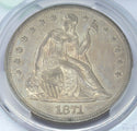 1871 Seated Liberty Silver Dollar PCGS AU55 Certified $1 Coin - H387