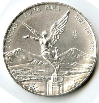 2021 Mexico Libertad 2 oz Onzas 999 Silver Plata Pura Mexican Bullion Coin H533