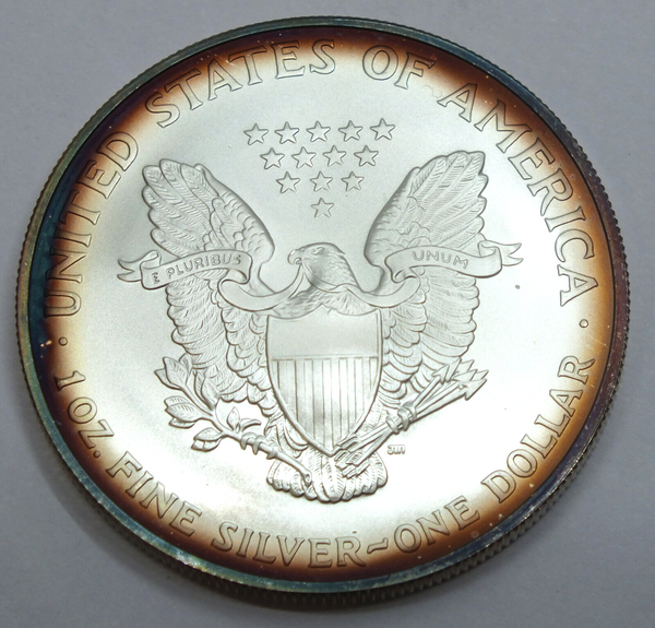 2005 American Eagle 1 oz Fine Silver Dollar - Toning Toned - C614