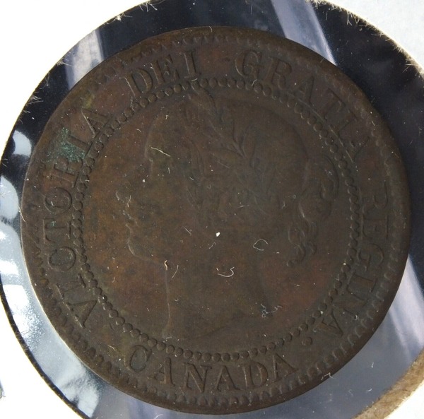 1859 Canada Large Cent Penny - Bronze Coin - Queen Victoria - LH006