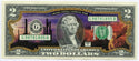 $2 Two Dollars Grand Canyon National Park Enhanced Color Genuine Bill Note Money