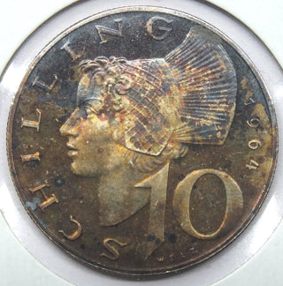 1964 Austria Coin 10 Schillings - Toning Toned - H609