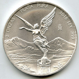 2018 Mexico Libertad 999 Silver 2 oz Dos Onzas Plata Pura Coin Bullion - J271