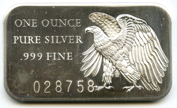 American Eagle 999 Silver 1 oz Art Bar Ingot Medal Bicentennial - K332