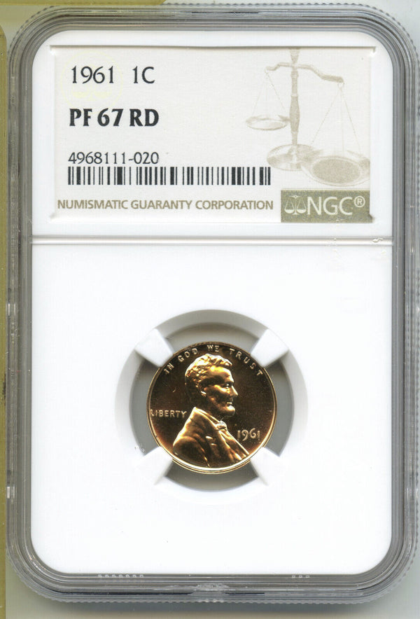 1961 Lincoln Proof Cent Penny NGC PF67 RD Certified - Philadelphia - J488