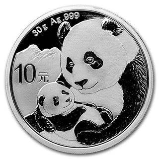 2019 China Silver Panda 30g 999 Silver 10 Yuan Coin Chinese BU Bullion - KR50