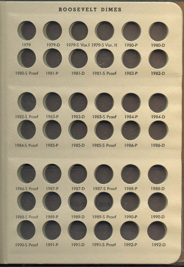 Roosevelt Dimes 1946 - 1997 Coin Set 8125 Dansco Album Folder - H479