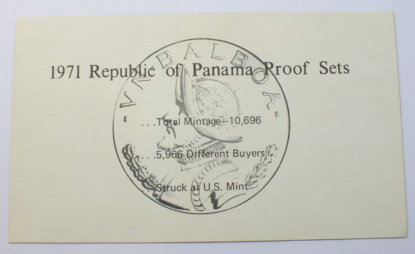 1971 Republic of Panama Coin Set - Silver Plata - H931