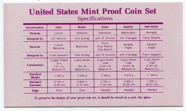 1992 United States Proof Set 5 Coins U.S. Mint San Francisco