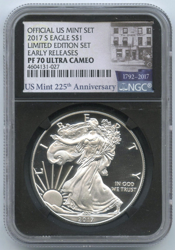 2017-S American Eagle Proof Silver Dollar NGC PF70 Ultra Cameo Early Release K88