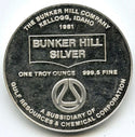 1981 Bunker Hill Idaho Kellogg 999 Silver 1 oz Medal Round Gulf Chemical - K431