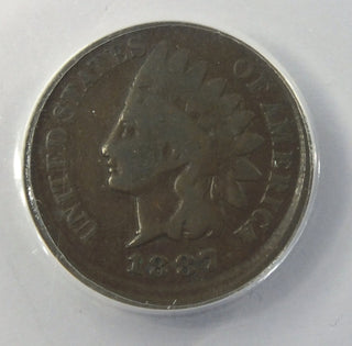 1887 Indian Head Cent Penny ANACS Good 4 Broadstruck - K03