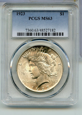 1923-P Peace Silver Dollar PCGS MS63 Philadelphia Mint - KR923
