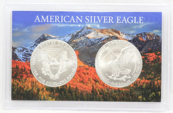 2021 American Silver Eagle 2-Coin Set Type 1 & 2 Bullion Whitman Mountain LG667