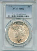 1925-P Silver Peace Dollar PCGS MS63 Philadelphia Mint - SR921