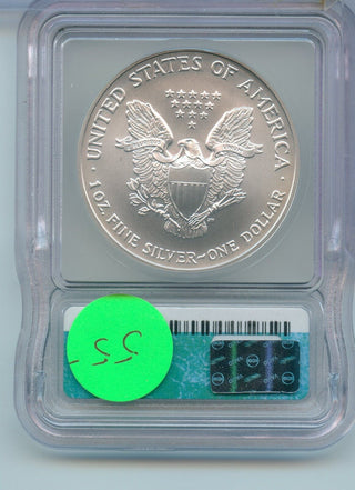 2007 American Silver Eagle 1 oz Silver 999 Dollar ICG MS70 Certified - SR71