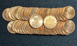 1991-D Unc Lincoln Memorial One Cent Penny Roll Uncirculated 50 Coins - SS465