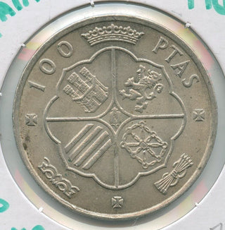 1966 Spain 100 Pesetas Silver Coin Franco - SR83