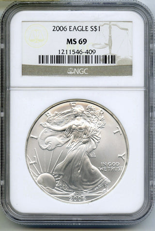 2006 American Eagle 1 oz Silver Dollar NGC MS69 Certified - One Ounce - B317