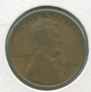 1914-S Lincoln Wheat Cent 1c San Francisco Mint -KR824