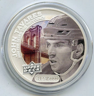 2017 John Tavares 9999 Silver 1 oz $5 Coin Upper Deck - Cook Islands - H817