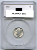 1962 DDO/DDR Roosevelt Silver Dime - Philadelphia Mint - J735