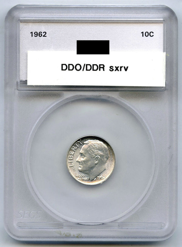 1962 DDO/DDR Roosevelt Silver Dime - Philadelphia Mint - J735