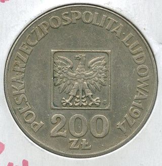 1974 Poland Silver Coin 200 Zlotych 30th Ann Polish Peoples Republic  - SS405