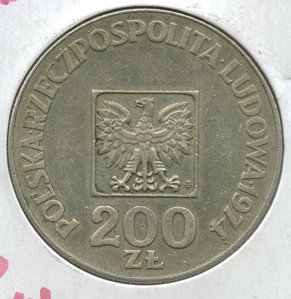 1974 Poland Silver Coin 200 Zlotych 30th Ann Polish Peoples Republic  - SS405