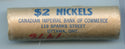 1976 Canada $2 Nickels Roll Uncirculated 40 Coins Bank  - SR684