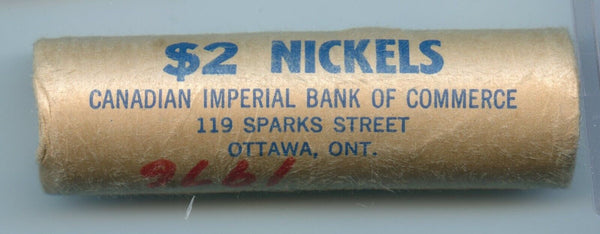 1976 Canada $2 Nickels Roll Uncirculated 40 Coins Bank  - SR684