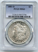 1881-O Morgan Silver Dollar PCGS MS63 Certified - New Orleans Mint - K381