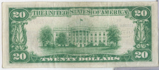 1929 $20 National Currency Pottstown Pennsylvania #608 Note Currency  - SS555