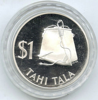 1979 Tokelau Tahi Tala Silver Proof Dollar $1 Coin - Capsule + Case - H446