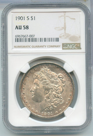 1901-S Silver Morgan Dollar NGC AU 58 San Francisco Mint - SS545