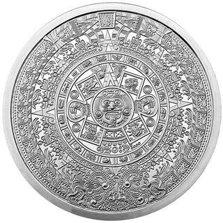 Aztec Calendar Cuauhtemoc 999 Silver 1 oz Art Medal Round ounce Mexico - BJ828