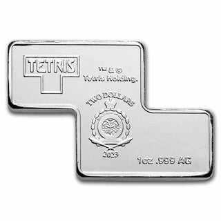 Tetris S Shape Tetrimino Block 1 Oz 999 Silver 2023 Niue $2 Coin - JP418