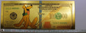 Pluto Mickey Dog Disney $1000000 Note Novelty 24K Gold Foil Plated Bill -GFN49