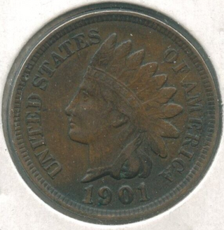 1901 Indian Head Cent Penny - Philadelphia Mint - ER192