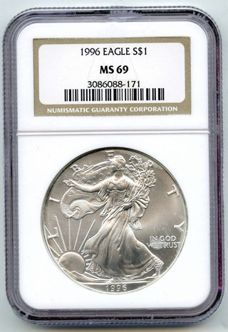 1996 American Eagle 1 oz Silver Dollar NGC MS69 Certified Ounce Bullion - H658