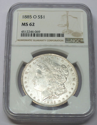 1885-O Morgan Silver Dollar NGC MS62 Certified - New Orleans Mint Toning H381