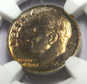 1963 Roosevelt Silver Dime NGC PF 65 Golden Toned Toning - BX958