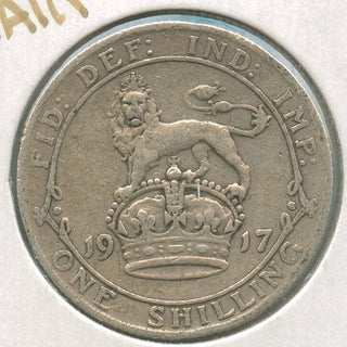 1917 Great Britain One Shilling Silver Coin - King George V  - SS117