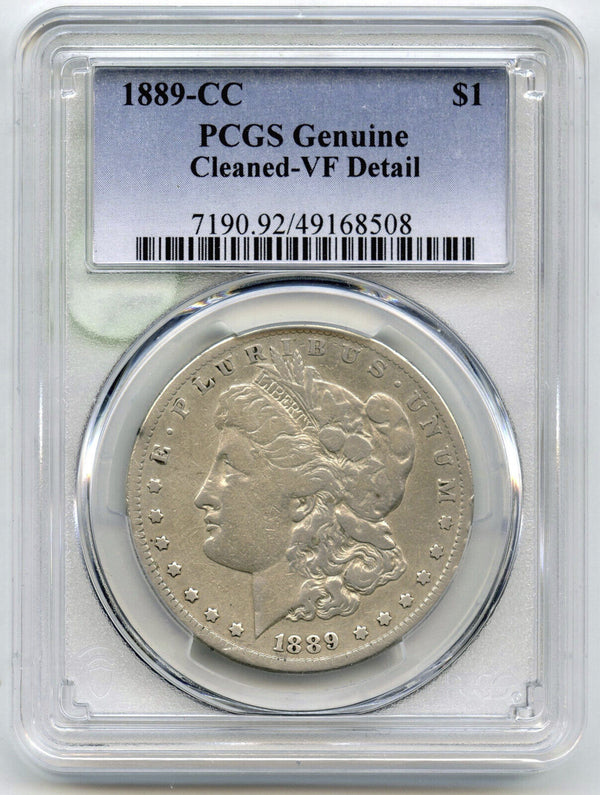 1889-CC Morgan Silver Dollar PCGS Genuine Cleaned VF Detail Carson City - H557