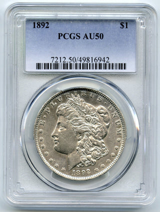 1892 Morgan Silver Dollar PCGS AU 50 Certified - Philadelphia Mint - K55