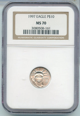 1997 $10 1/10 oz American Liberty Platinum Eagle NGC MS70 - SS494