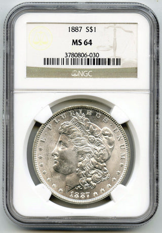 1887 Morgan Silver Dollar NGC MS 64 Certified - Philadelphia Mint - G256