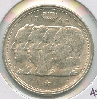 1949 Silver Belgium 100 Francs Coin Leopold I, Leopold II,& III &Albert I - SR92