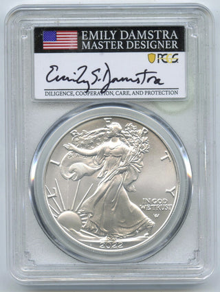 2022 American Eagle Silver Dollar PCGS MS70 First Strike Damastra Signature H825