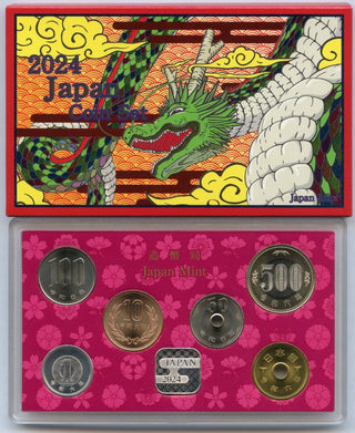 2024 Japan 6 Coin & Silver Medal Mint Set Japanese Dragon Uncirculated - JP827